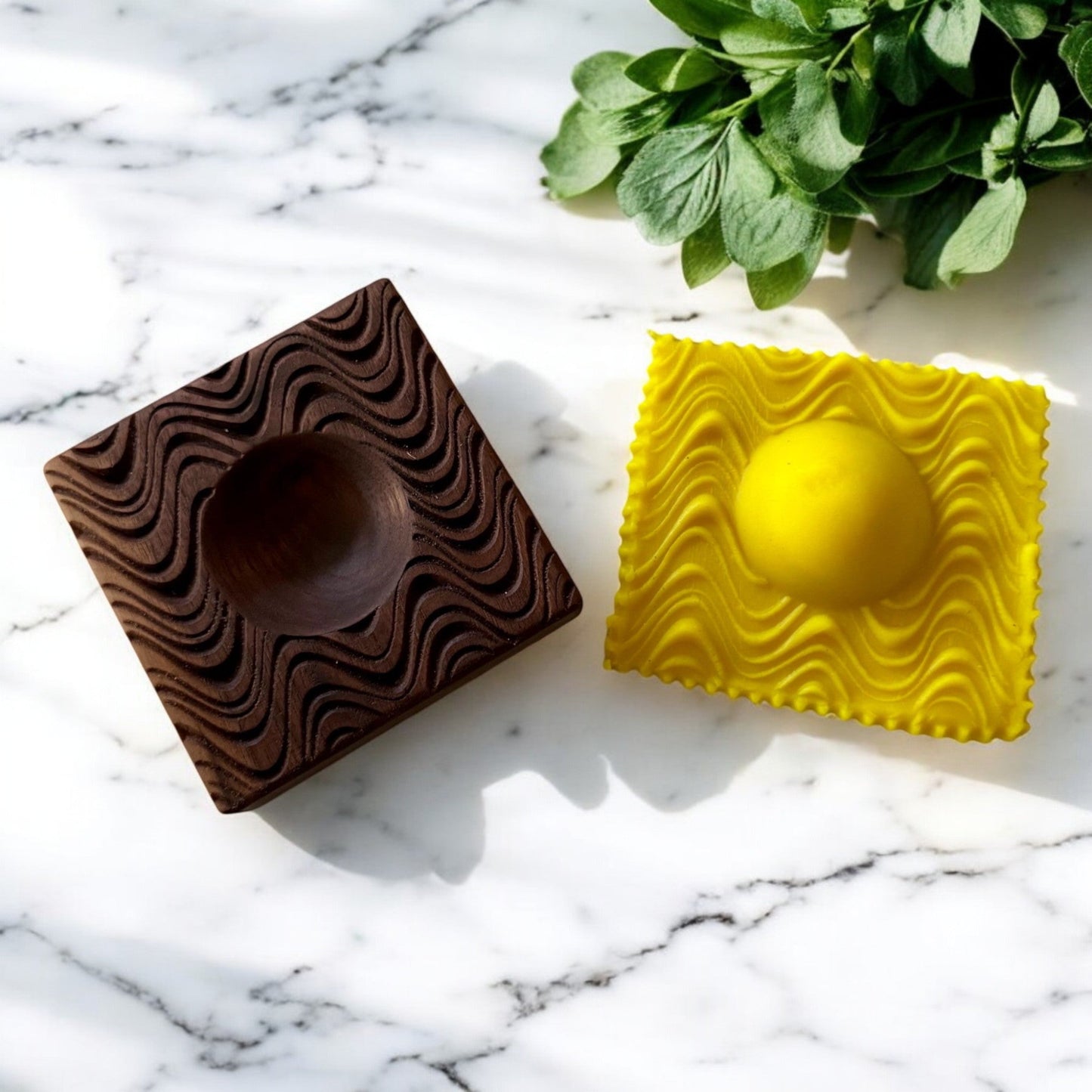 Artisan Ravioli Mold – Solid Wood, Detailed Design