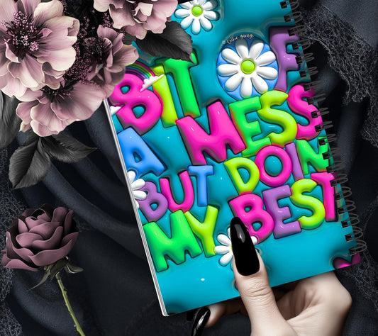 Bit Of A Mess, But Doing My Best Reusable Sticker Book, Perfect Fun Gift to Personalize for Sticker Collectors Gothic Garage