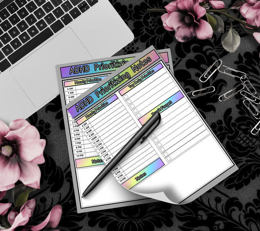 ADHD Prioritizing Notepad: Rainbow Daily Task Planner