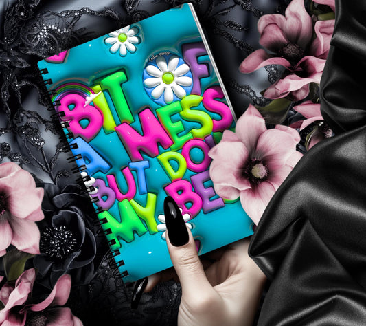 Bit Of A Mess, But Doing My Best Reusable Sticker Book, Perfect Fun Gift to Personalize for Sticker Collectors Gothic Garage