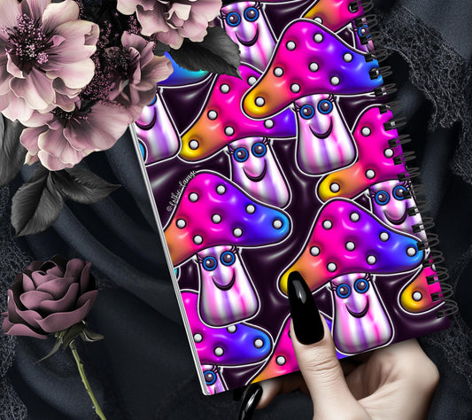 Happy Mushrooms Reusable Sticker Book, Perfect Gift to Personalize,  Kids and Adult Friendly Sticker Organizer Gothic Garage