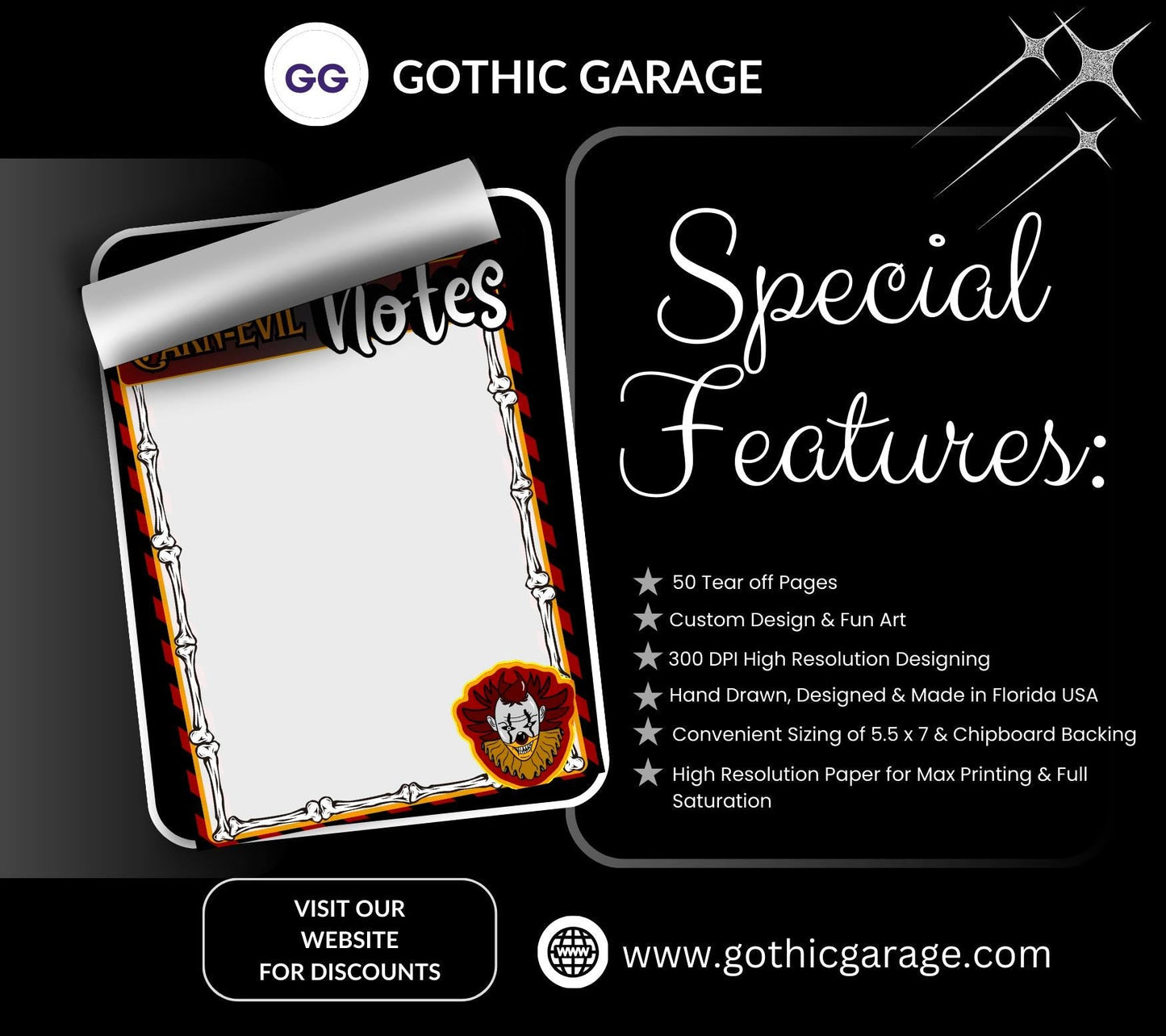 Carn-Evil Notepad: Creepy Carnival To-Do List, Horror Fan Stationery
