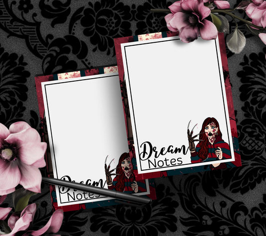Horror Dream Notes Tear-Off Notepad – 50 Sheets, Nightmare-Inspired Stationery for Dream Journaling & Spooky Note-Taking Gothic Garage