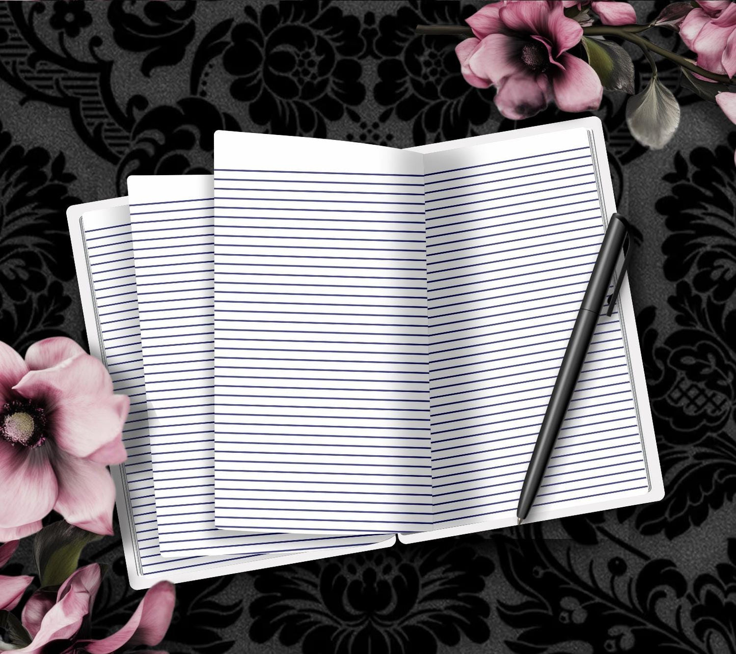 Desert Bones – Gothic Western Floral Notebook - Hand Drawn Detail – 160 Lined Pages for Daily Tasks, Notes, and Personal Writing