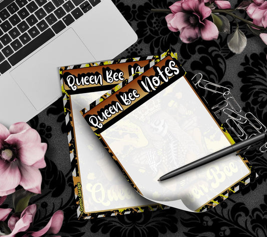 Queen Bee Skeleton Notepad: Gothic Stationery, 50 Tear-Off Sheets Gothic Garage