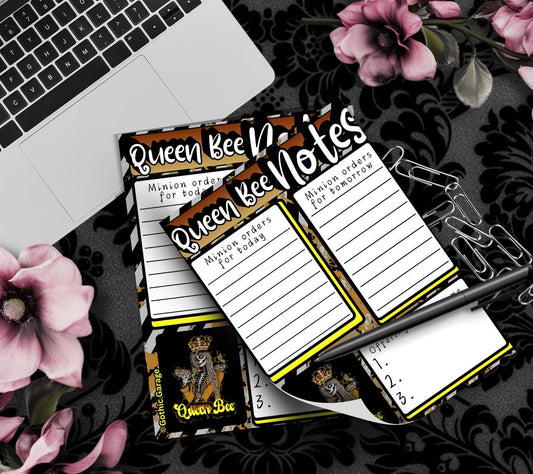 Queen Bee Notepad: Gothic Stationery for To-Do Lists Gothic Garage