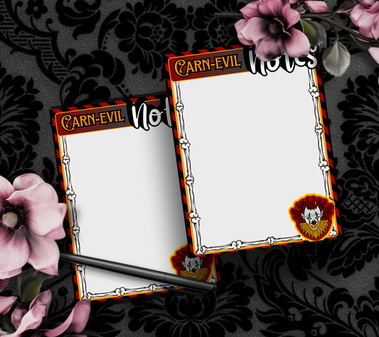 Carn-Evil Notepad: Creepy Carnival To-Do List, Horror Fan Stationery Gothic Garage
