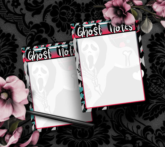 Blank Ghost Notes Tear-Off Notepad – 50 Sheets of Spooky Cute Stationery for Horror Fans & Hauntingly Organized Lists Gothic Garage