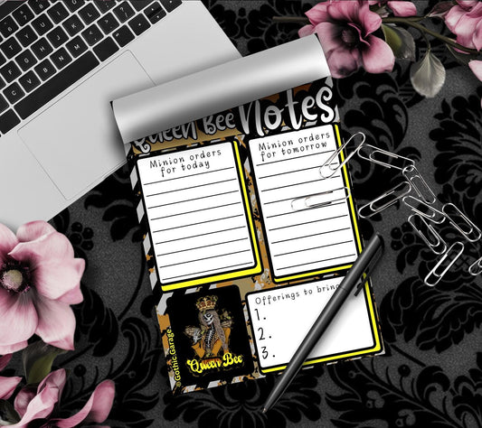 Queen Bee Notepad: Gothic Stationery for To-Do Lists Gothic Garage