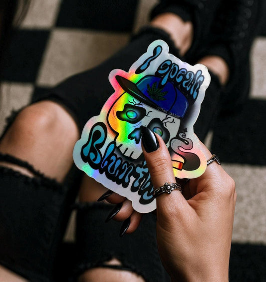 Blunt Marijuana Gothic Skull Waterproof Sticker – Where Fun Meets Plant-Powered Vibes! - Perfect for Scrapbooking and Collecting