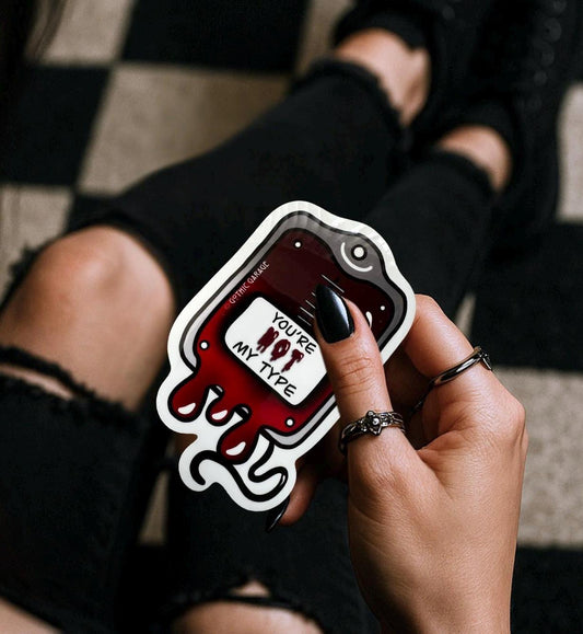 Vampire Blood Bag, Waterproof Die Cut Sarcastic Sticker, Choose Between Glossy or Holographic, Perfect to Add Horror to any Surface Gothic Garage