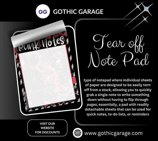 Punk Notes Notepad: Grunge Alt Stationery for Rebels - 50 Tear-Off Sheets Gothic Garage