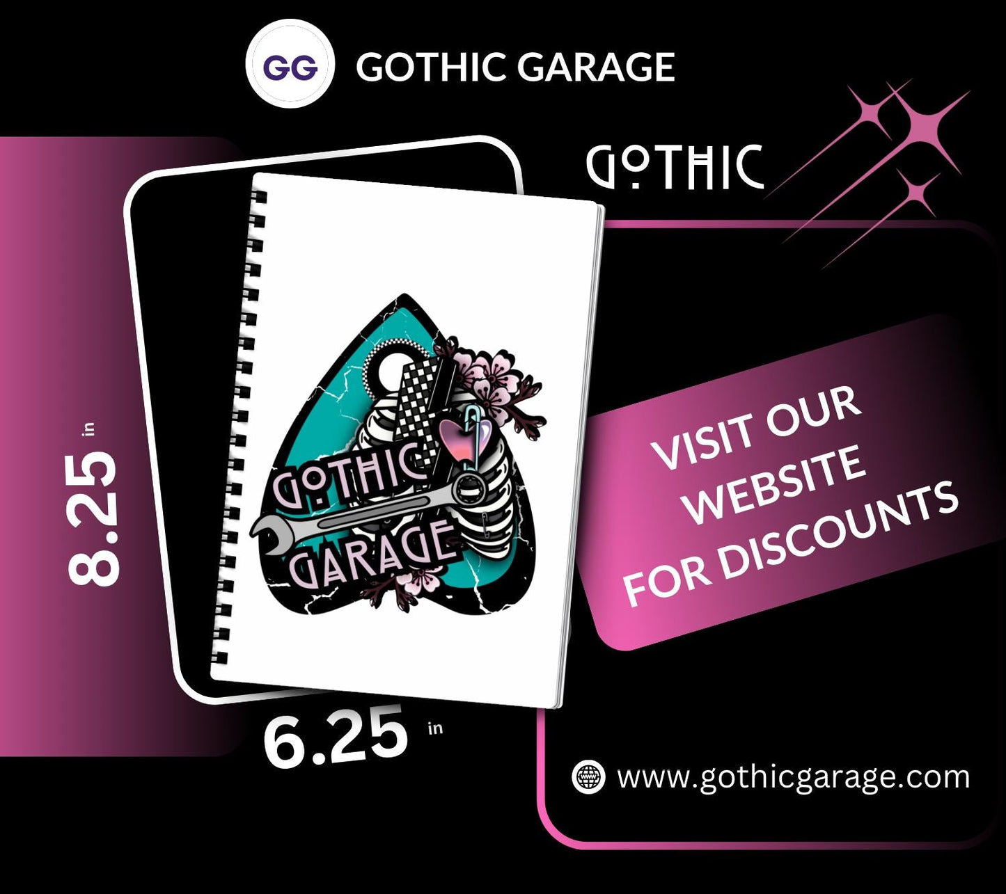 1950’s Goth Female Glamour Notebook - Hand Drawn Detail – 160 Lined Pages for Daily Tasks, Notes, and Personal Writing
