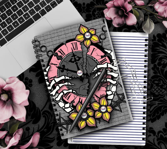 Broken Time โ Gothic Clockwork Notebook - Hand Drawn Detail  โ 160 Lined Pages for Daily Tasks, Notes, and Personal Writing Gothic Garage