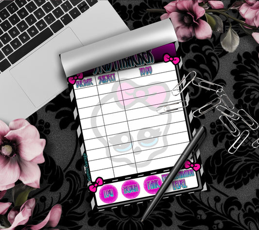 Gothic Study Tracker Notepad – Cute Pastel Skull Planner for Students & Procrastinators Gothic Garage