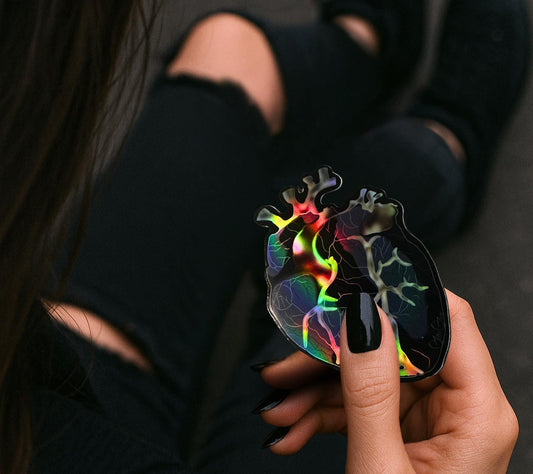 Gold Vein Anatomical Heart Sticker: Gothic X-Ray Vinyl Decal Gothic Garage