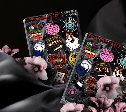 Spooky Season Sticker Sheet – Gothic Halloween Stickers Gothic Garage