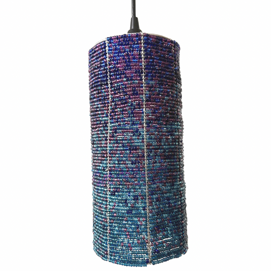 Blue Cylinder Pendant Light Beadworx by Extol Accessories
