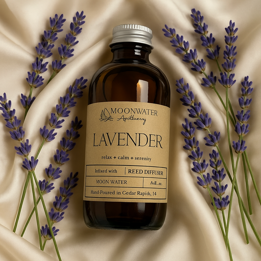 Lavender - REED DIFFUSER, Calming Aromatherapy Scent Moon Water Apothecary