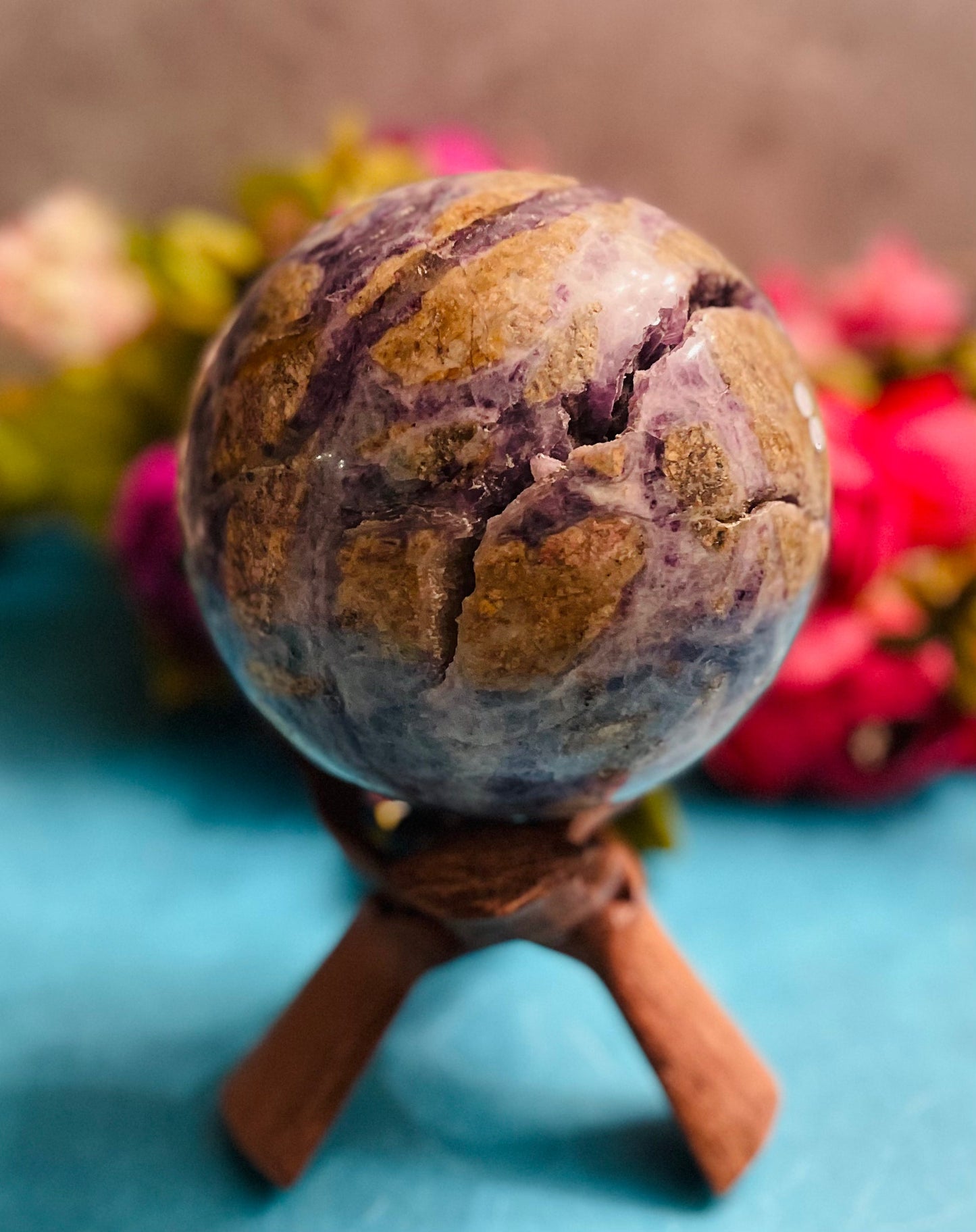 HUGE Rainbow Polished FLUORITE crystal sphere