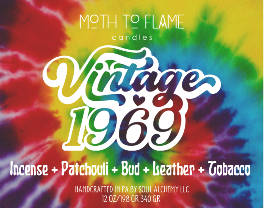 Vintage 1969 – 7 oz / 12 oz Candle Moth to Flame Candles