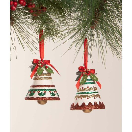 Kitschmas Fun Set/2 Bell Ornaments by Bethany Lowe Designs Quirks!