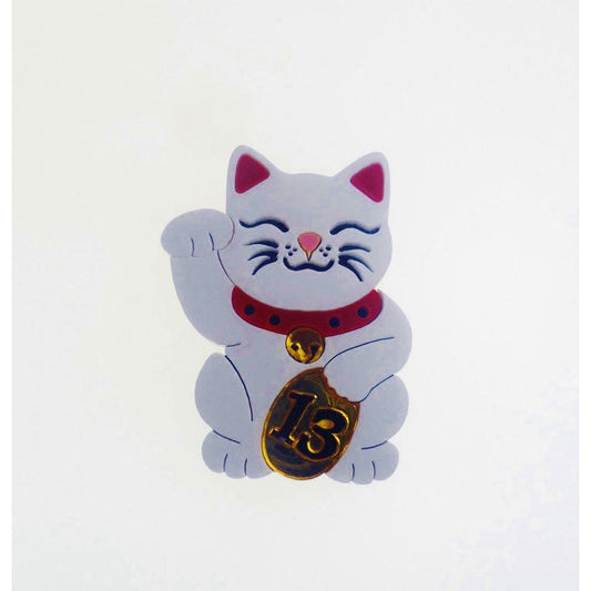 Maneki Neko Lucky Cat Brooch by Cherryloco Jewellery