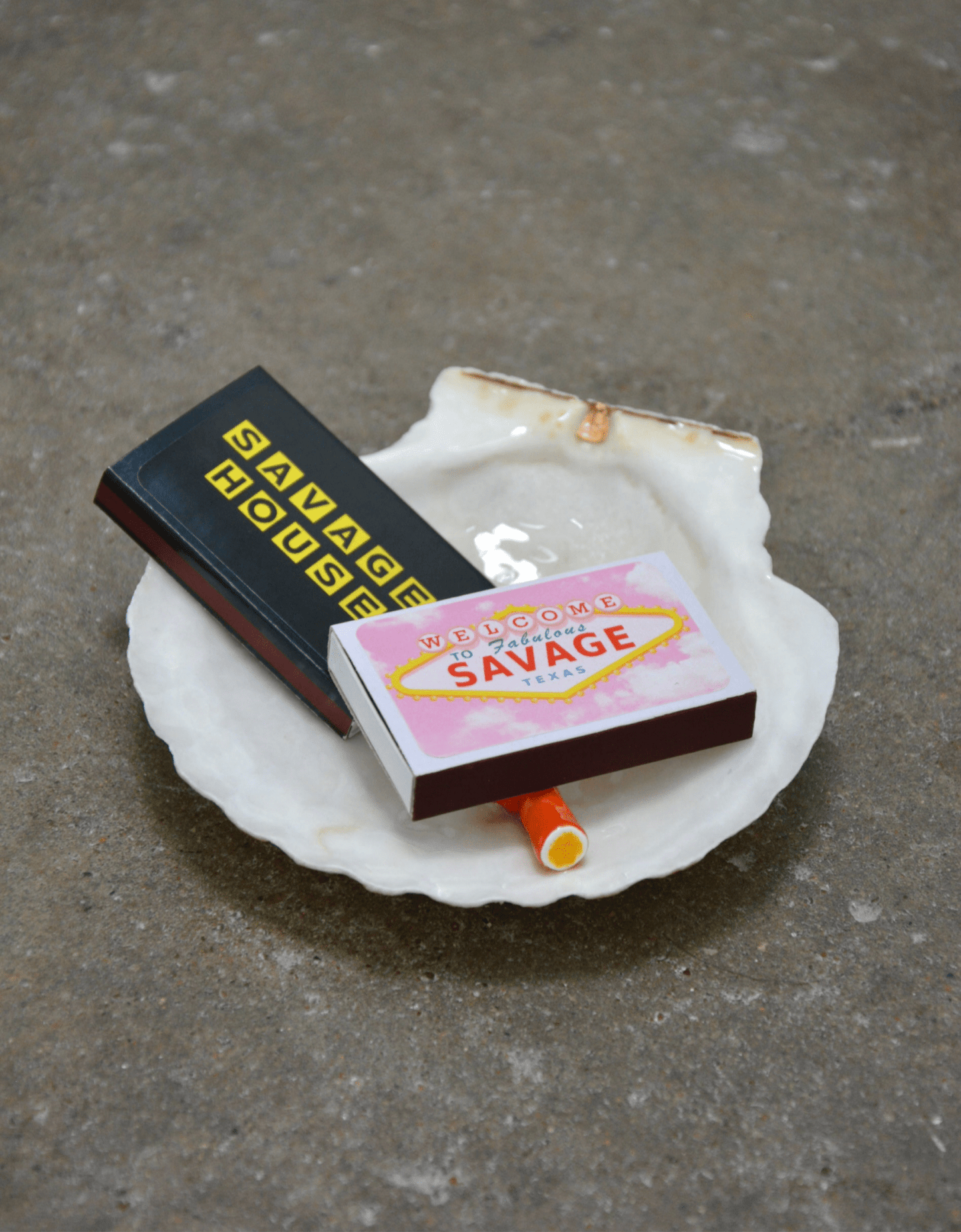 MATCH MADE IN SHELL ASHTRAY