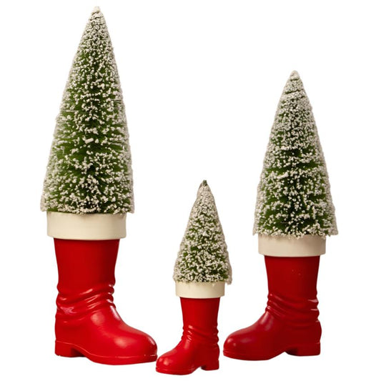 Large Santa Boot with Bottle Brush Tree Quirks!