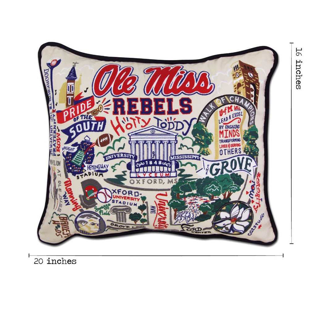 Mississippi, University of (Ole Miss.) Collegiate Hand-Embroidered Pillow Quirks!