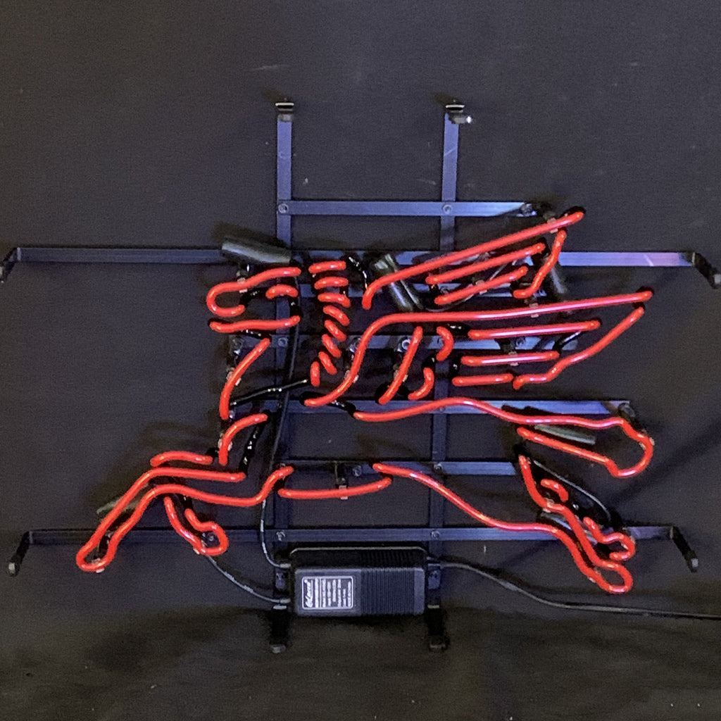 Mobilgas Flying Horse Red Neon Sign Light Glass Neon Signs Land