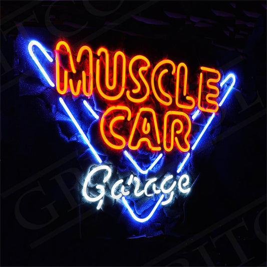 Muscle Car Garage Neon Ligth Sign Neon Signs Land
