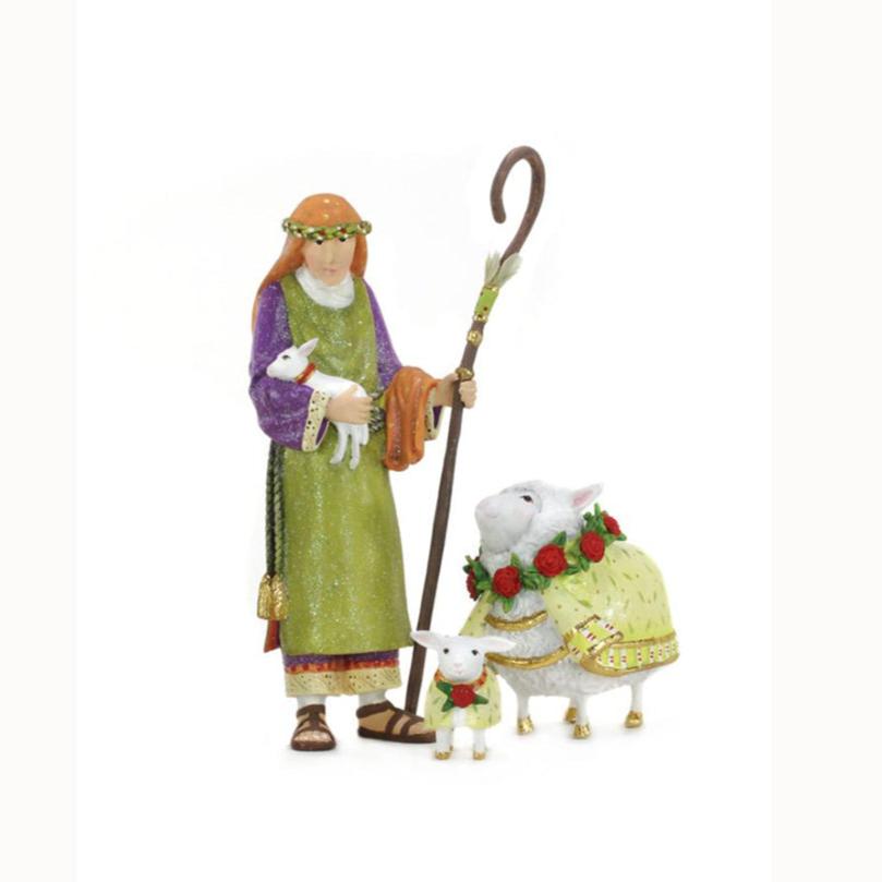 Nativity Shepherd & Sheep Figures by Patience Brewster Quirks!