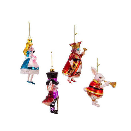 Noble Gems™ Alice In Wonderland Glass Ornaments, 4-Piece Box Set by Kurt Adler Quirks!