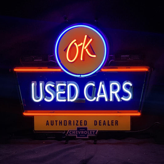OK Used Cars Authorized Dealer Chevrolet Neon Signs Light Neon Signs Land
