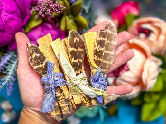 Sustainable Palo Santo Smudge Stick Gift Set, Metaphysical Stocking Stuffers Mandala Gems
