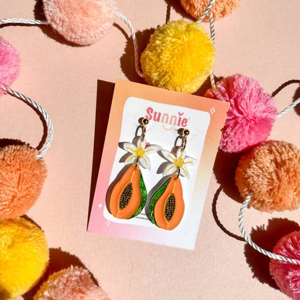 Papaya Dangle Acrylic Earrings Quirks!