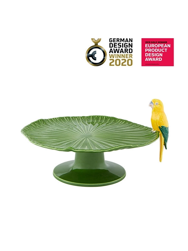 Exquisite CAKE Stand with tropical Parrot figurine Fragola