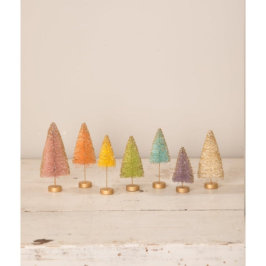 Pastel Rainbow Bottle Brush Tree Set of 7 by Bethany Lowe Designs Quirks!