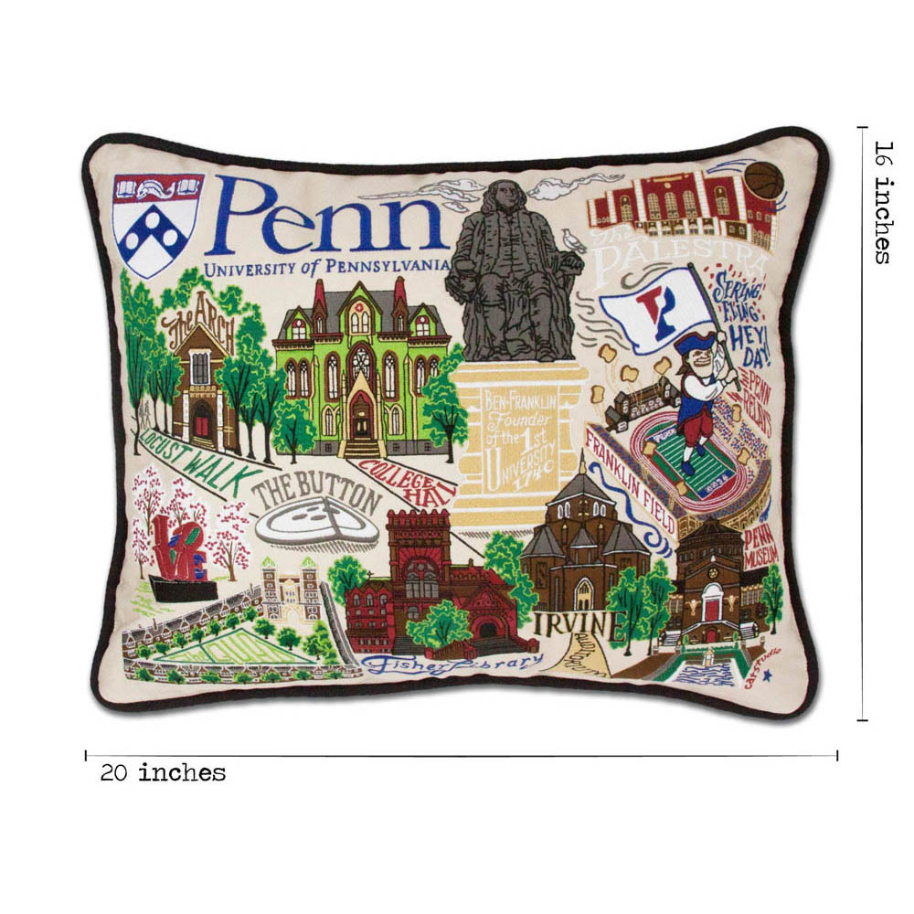 Pennsylvania, University of Collegiate Embroidered Pillow by CatStudio Quirks!