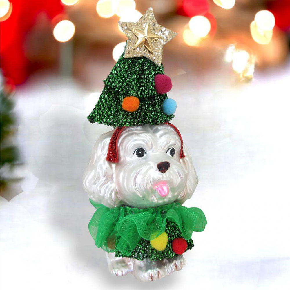 Poodle in Tree Costume Ornament by December Diamonds Quirks!
