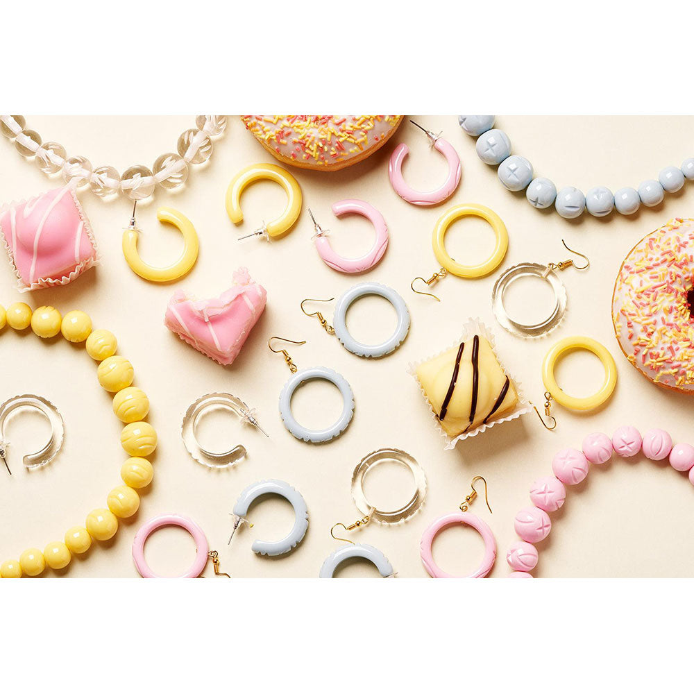 Powder Blue Heavy Carve Bead Necklace by Splendette