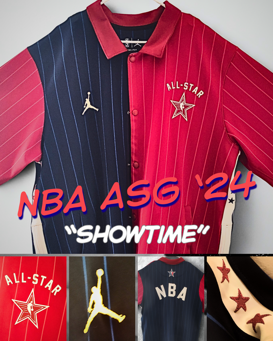 2024 NBA ASG Showtime Jacket by Jordan – Pinstripe Velvet of East vs. West Soul