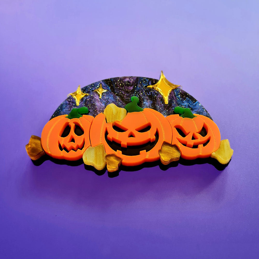 Pumpkin Party Brooch by Cherryloco