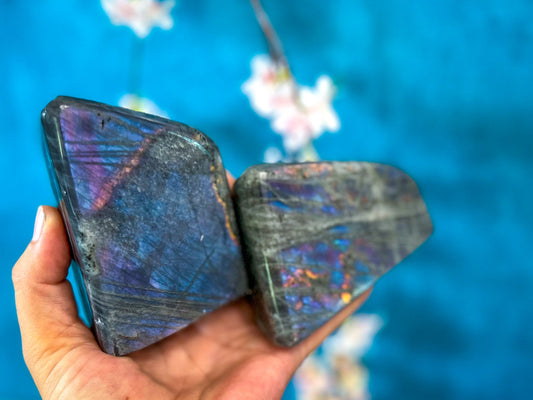 Purple Labradorite Crystal Freeform, Rainbow Labradorite, White Labradorite Mandala Gems