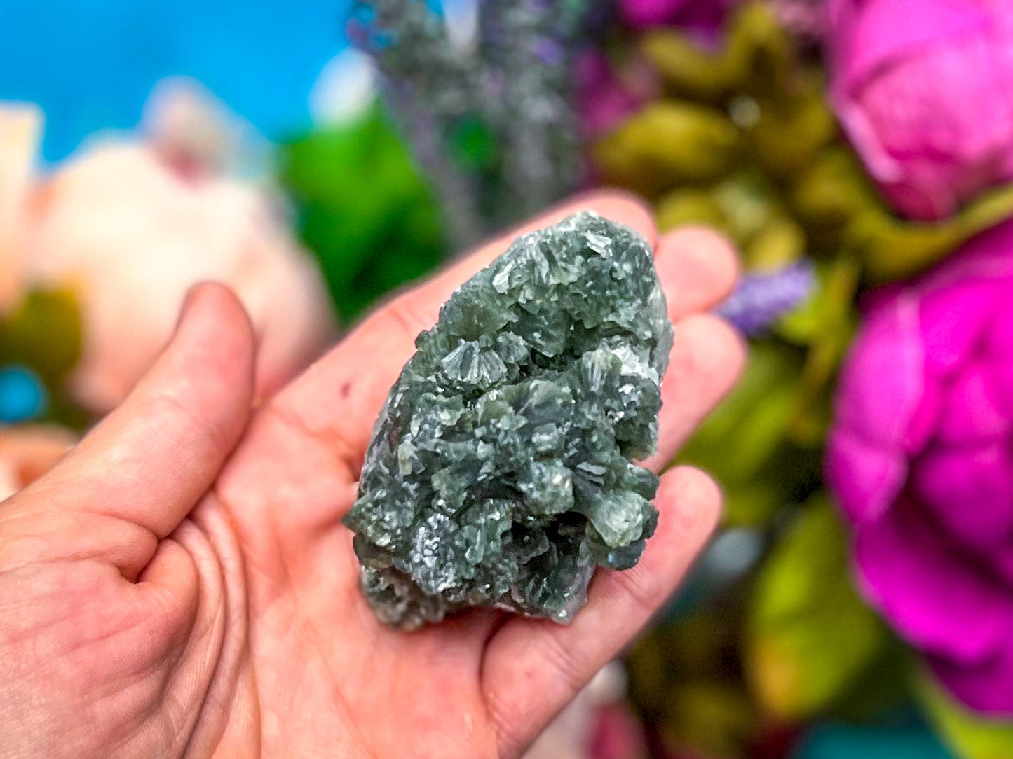 Raw Dark Green Prehnite Specimens