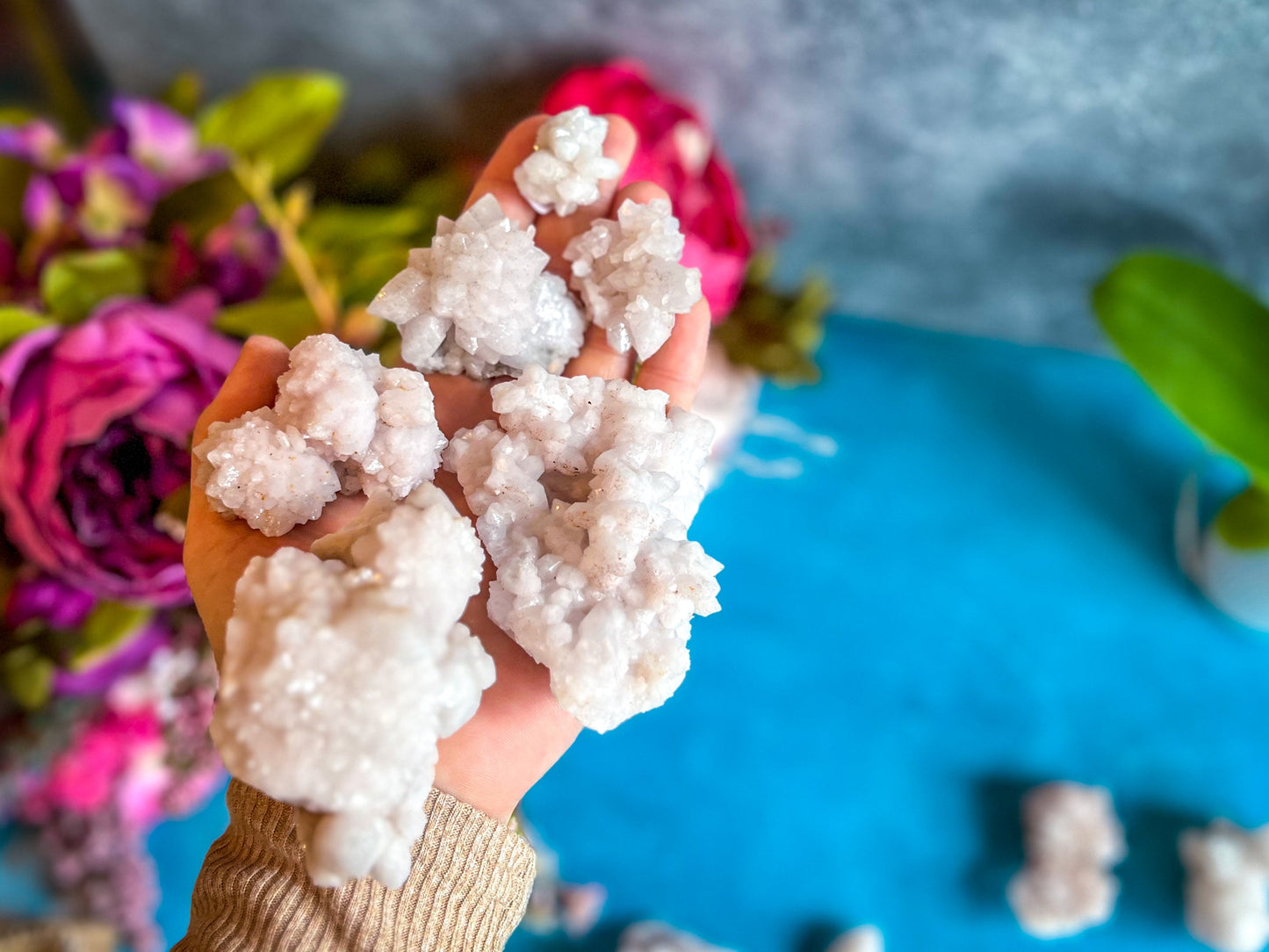 Crystallized Pink Quartz Clusters, RARE Rose Quartz Clusters from Tata Morocco