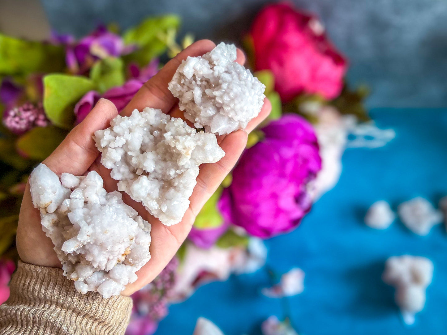 Crystallized Pink Quartz Clusters, RARE Rose Quartz Clusters from Tata Morocco