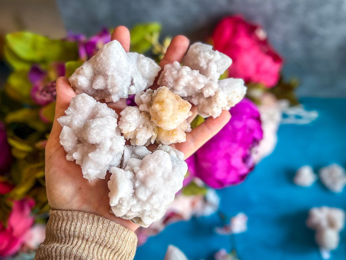 Crystallized Pink Quartz Clusters, RARE Rose Quartz Clusters from Tata Morocco