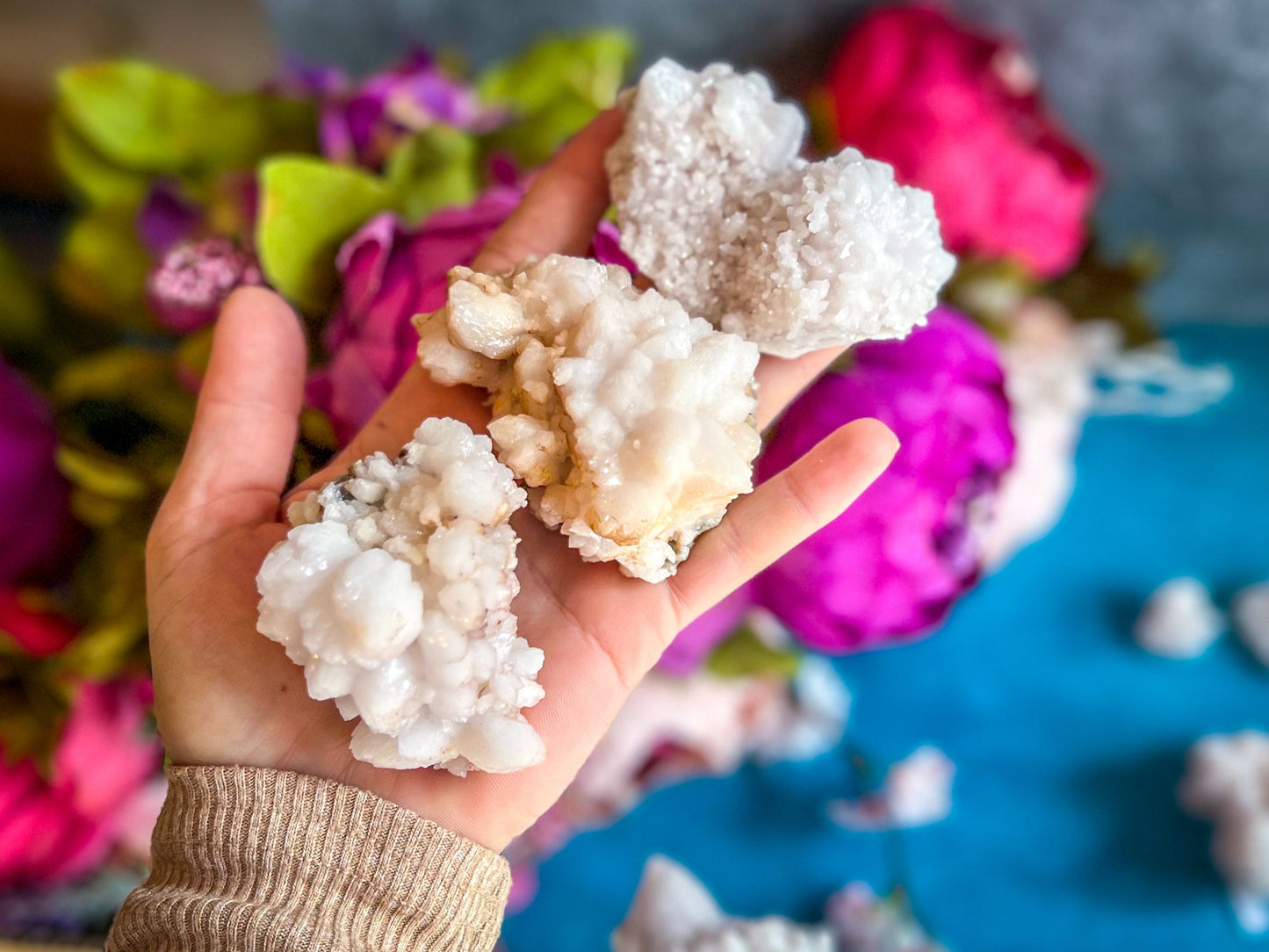 Crystallized Pink Quartz Clusters, RARE Rose Quartz Clusters from Tata Morocco